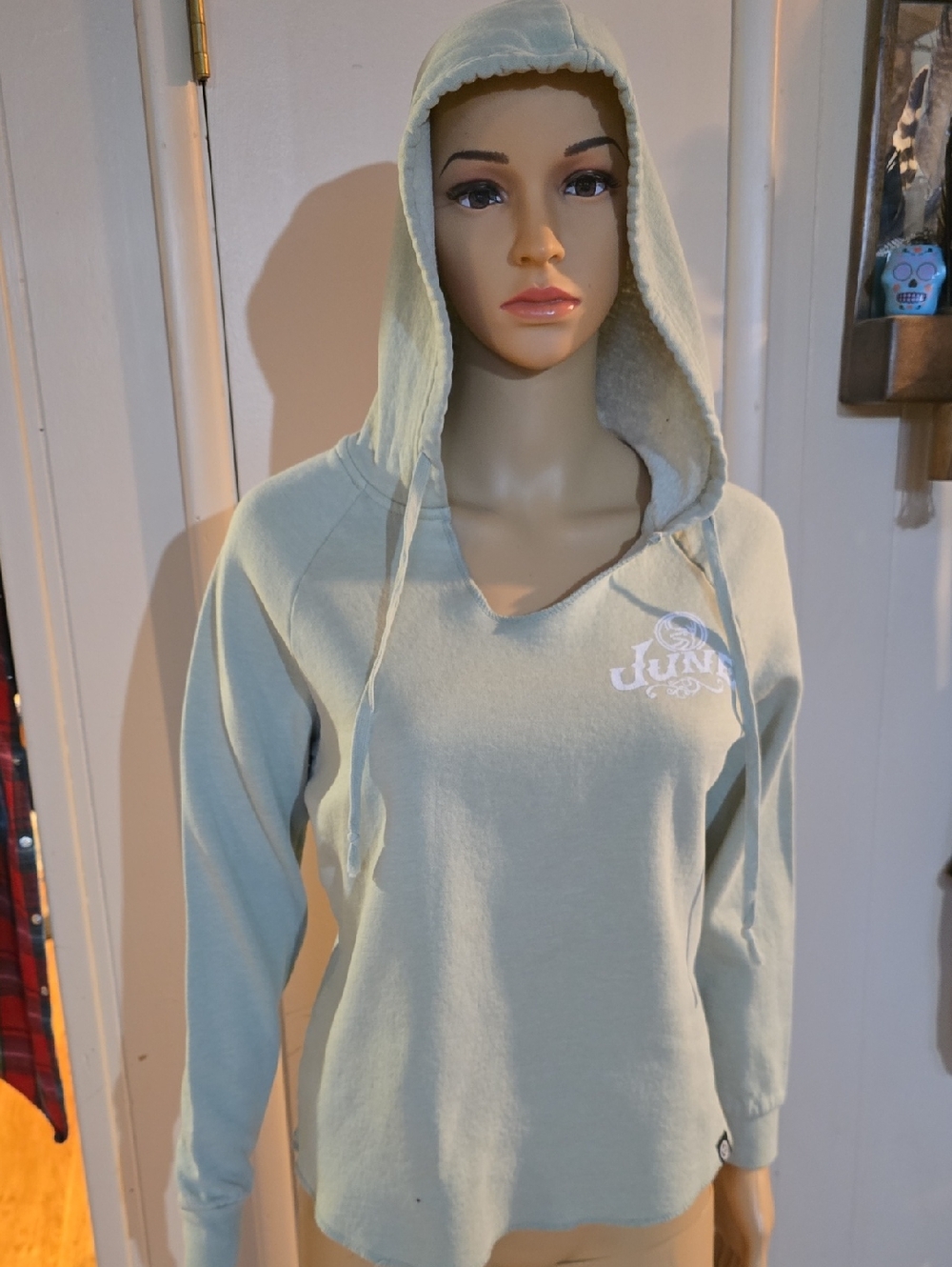 Women's Hooded Long-Sleeve Top - Light Sage